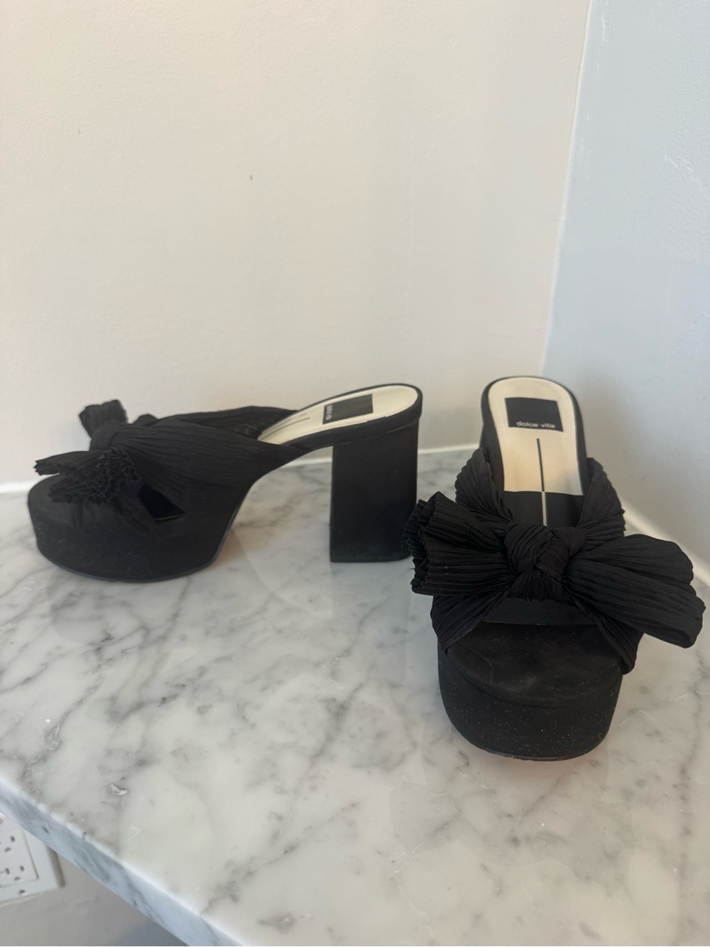 Black chunky heeled sandal